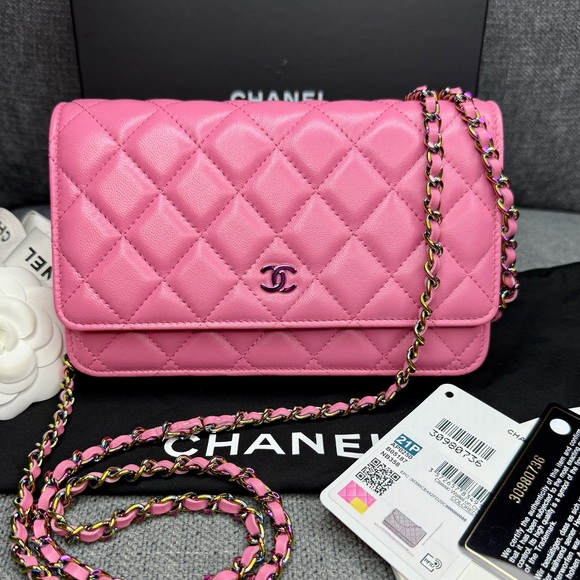 CHANEL Handbags - Chanel wallet on chain RAINBOW hardware RARE